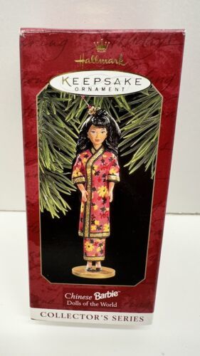 Vintage Hallmark Barbie Keepsake Christmas Ornament 1997 Chinese Barbie New - £7.74 GBP