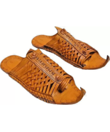 Mens Kolhapuri Leather chappal handmade Flat ethnic Shoes US size 7-12 HT98 - £31.24 GBP