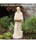 St Francis of Assisi Statue Bird Feeder Religious Garden Figurine Sculpt... - €124,54 EUR