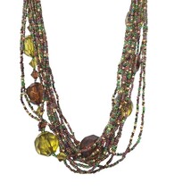 Vintage Esmore Multi Strand Torsade Style Faceted Beads Boho Seed Bead N... - $24.26