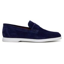 Belvedere Men's Walking Shoes Penny Loafer Niko Navy Suede Leather image 2