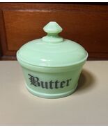 Mosser Glass Round Butter Dish With Lid Jade Green - $533.22 MXN