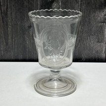 EAPG Venus And Cupid Footed Spooner Goblet Antique Glass 5 5/8&quot; ￼ 1880s - £15.82 GBP