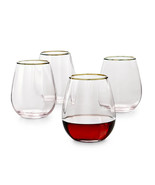 Martha Stewart Collection Blush Optic Stemless Wine Glasses, Set of 4 NEW - £27.51 GBP