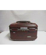 VINTAGE AMERICAN TOURISTER BURGUNDY TRAIN CASE LUGGAGE WITH COMBINATION ... - £42.27 GBP