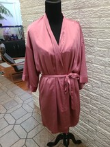 Woman’s Victoria Secret rose sheer robe M/L bell Sleeve Belted pockets - $14.45