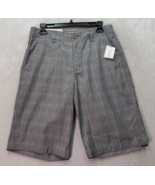 Calvin Klein Chino Shorts Mens Size 30 Gray Plaid 100% Cotton Pockets Fl... - £21.73 GBP