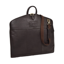 DR281 Buffalo Leather Suit Carrier Garment Bag Brown - £143.47 GBP