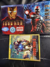 Iron Man 1[BD] 2 &amp; 3 (Blu-Ray+ Dvd) Lot Of 3 Complete / All Come With Slipcovers - £9.91 GBP