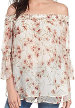 Lucky Brand Womens Printed Off The Shoulder Top Size Small Color Natural Multi - £31.61 GBP