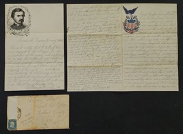 1862 antique CIVIL WAR SOLDIER LETTER and BATTLEFIELD WILL BLAUVELT 3 ny... - £350.44 GBP