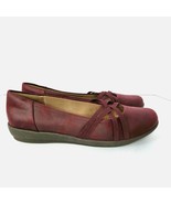 Womens Easy Spirit Aubree Size 9.5 Slip On Flats Burgundy Faux Leather S... - £12.97 GBP