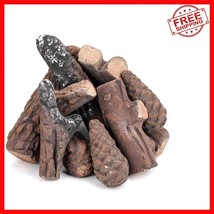 10-Piece Small Ceramic Gas Logs for Stunning Fireplace Décor - Safe &amp; Re... - $972.66 MXN