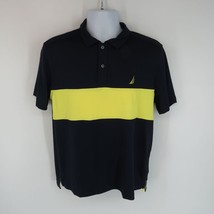 Nautica Performance Men’s Polo Shirt Navy &amp; Yellow Small NWT $69.50 - $16.15