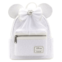 Loungefly Disney Minnie Mouse Sequin Wedding Mini Backpack - £119.62 GBP