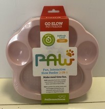 PAW 2 in 1 Slow Mini Slow Feeder for Small Dogs Baby Pink Level Easy - £11.48 GBP