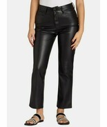 Time and Tru High Rise Straight Leg Black Faux Leather Womens Pants Size 10 - $16.82