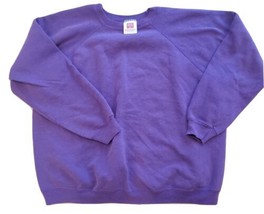Hanes Her Way Sweatshirt Blank Crewneck Pullover Purple USA Made Size XL 90s - £15.33 GBP