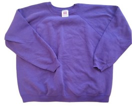 Hanes Her Way Sweatshirt Blank Crewneck Pullover Purple USA Made Size XL... - $19.60
