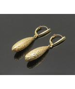 14K GOLD - Vintage Shiny Diamond Cut Hollow Dangle Earrings - GE015 - $332.61 CAD
