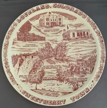 Vernon Kilns Transferware Plate Vtg State Souvenir LOVELAND COLORADO 1931-1958 - £12.17 GBP