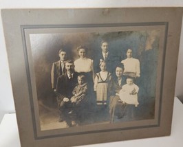 Cabinet Photo of Family of 9 From 1890s To Early 1900s - 11 x 13 in. - £13.25 GBP