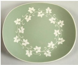 Harker Ivy Wreath Individual 13&quot; Oval Serving Platter White Ivy on Green... - $29.69