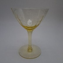 Yellow Etched Floral Depression Glass Martini Stemware - £23.07 GBP