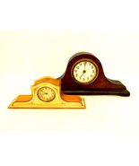 Lot of 2 Vintage Mini Mantel Clocks, 1-Wood &amp; 1 Celluloid, Parts or Repa... - £23.02 GBP