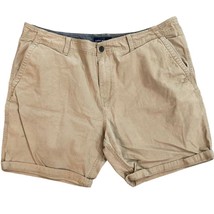 Lucky Brand Men&#39;s Tan Chino Shorts Cotton Stretch Zip Pockets Casual  Si... - £14.33 GBP