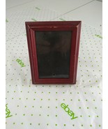 Wood Picture Frame Holds 4x 3.5 in  Photo Red Distressed Finish - £7.43 GBP