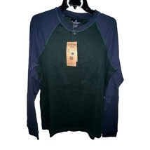 NWT Tailor Vintage Mens Airotec Performance Waffle Henley Shirt Green/Blue Sz S - $13.39