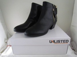 NIB Unlisted Rebel Way Black Ankle Boots Chunky Heel Size 9.5 MSRP $69 - £24.77 GBP