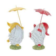 Whimsical Dancing Garden Gnome Figurine with Umbrella (Set of 4) - $1,222.96 MXN