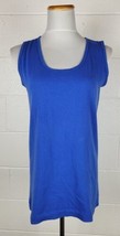 Vtg Fruit of the Loom Womens Blue Cotton Sleeveless Tshirt USA Single Stitch S - £10.36 GBP