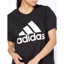 Adidas Badge of Sports Short Sleeve Black Tee Cotton Round Neck NEW Small - £22.06 GBP