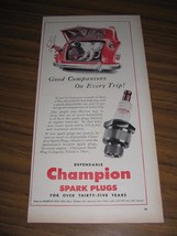 1947 Print Ad Champion Spark Plug Hunting Dog in Trunk of Car - £8.87 GBP