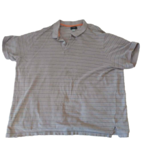 Dockers Mens Polo Shirt Gray Black Striped Short Sleeve Cotton 3XLT Classiccore - £10.77 GBP