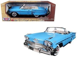 1958 Chevrolet Impala Convertible Light Blue &quot;Timeless Classics&quot; 1/18 Diecast M - £51.85 GBP