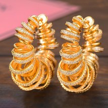 GODKI  Bamboo Knot Cubic Zircon Statement Big Hoop Earrings For Women Wedding DU - £42.62 GBP