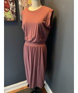 Athleta Tawny Rose Santorini Cinch Midi Travel Dress Sz M Medium Athleisure - $54.99