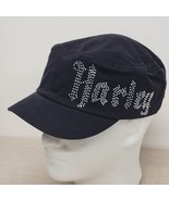 HARLEY-DAVIDSON Womens Black Rhinestone Logo Pageboy Hat New W Tags Adju... - $17.34