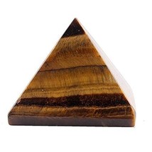 Polished Tiger Eye Crystal Pyramids - Beautiful Decorative Pieces - Tiny Pocket - £19.74 GBP