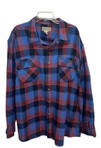 Duluth Trading Mens Plaid Button Down Shirt Red and Blue Nice Shape Size... - $31.49