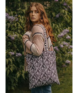 Xander Kostroma 100% Cotton Canvas Grey Skull Print Tote Bag (FM121-11) - $39.20