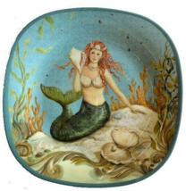 Mermaid Melamine Plates 8.5&quot; Set of 4 Certified International Blue Beach... - $43.98