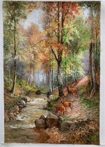 A Herd of Deer in the Forest - Handmade Unmounted Canvas - Original Oil Painting - £559.54 GBP+