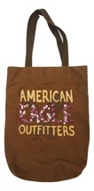 American Eagle Outfitters Brown Canvas Sequin Distressed Lined Tote Bag - £3.97 GBP