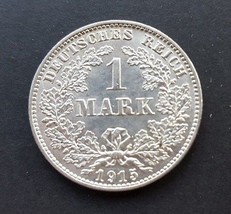 GERMANY 1 MARK SILVER COIN 1915 E UNC NR - £18.51 GBP