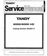 Tandy Model 6000/6000 HD Personal Computer Service Manual PDF Copy 4G US... - $26.72 CAD